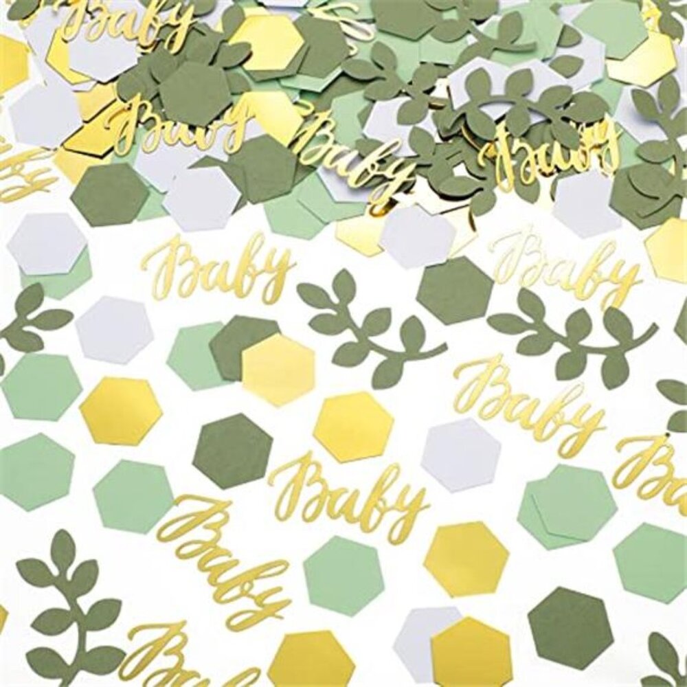 Baby Shower Confetti 220pcs Greenery Eucalyptus Gold Table Decorations Party